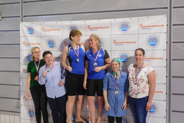 het podium van het NK line-throw dames masters